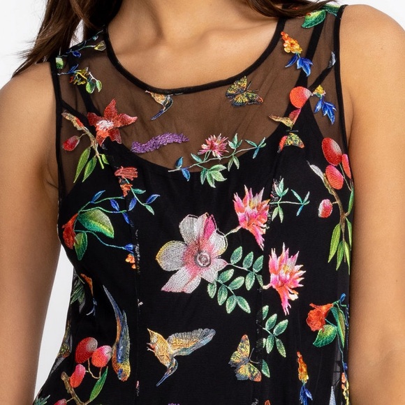 Johnny Was Emilda Mesh Dress Size XL - Picture 5 of 7